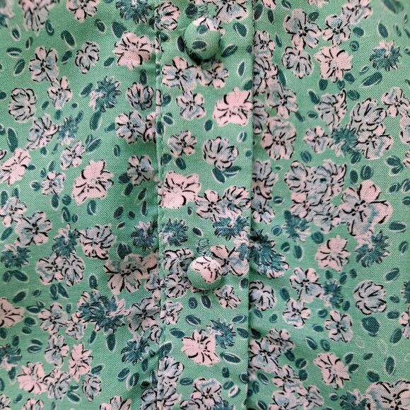 Zara Button Front Top Multi Mint Green White Floral Medium - Picture 6 of 7